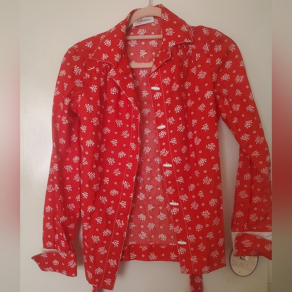 Vintage Deadstock Jonathan Logan The Kollection Red Flower Jacket and Skirt Set. - Picture 13 of 16